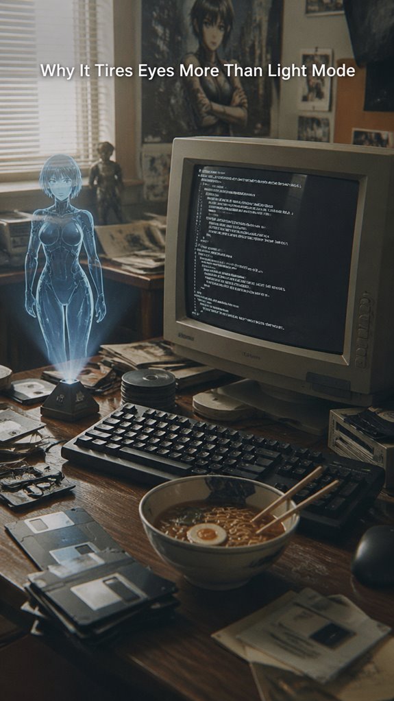 dark mode strains eye vision
