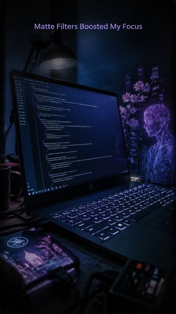 matte screens improve focus